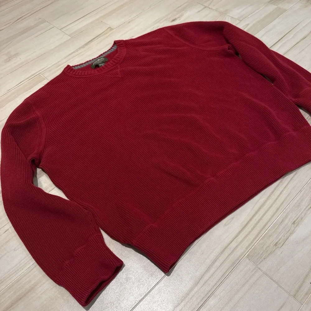 Eddie Bauer Men’s Red 100% Cotton Knit Sweater Size XL